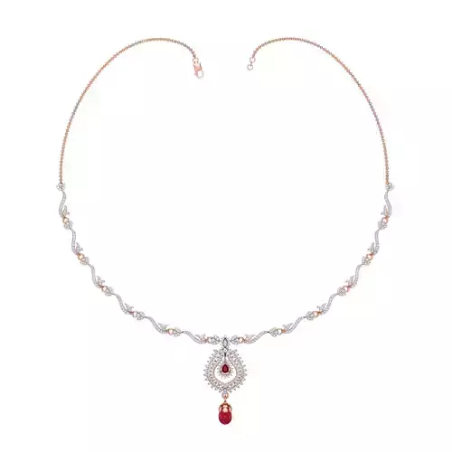 Women necklace-earrings set 3dm stl render detail