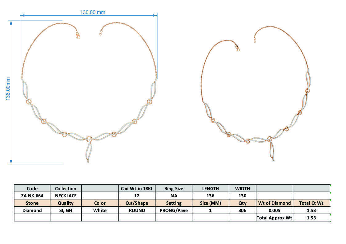 Women necklace-earrings set 3dm stl render detail 3D print model_6