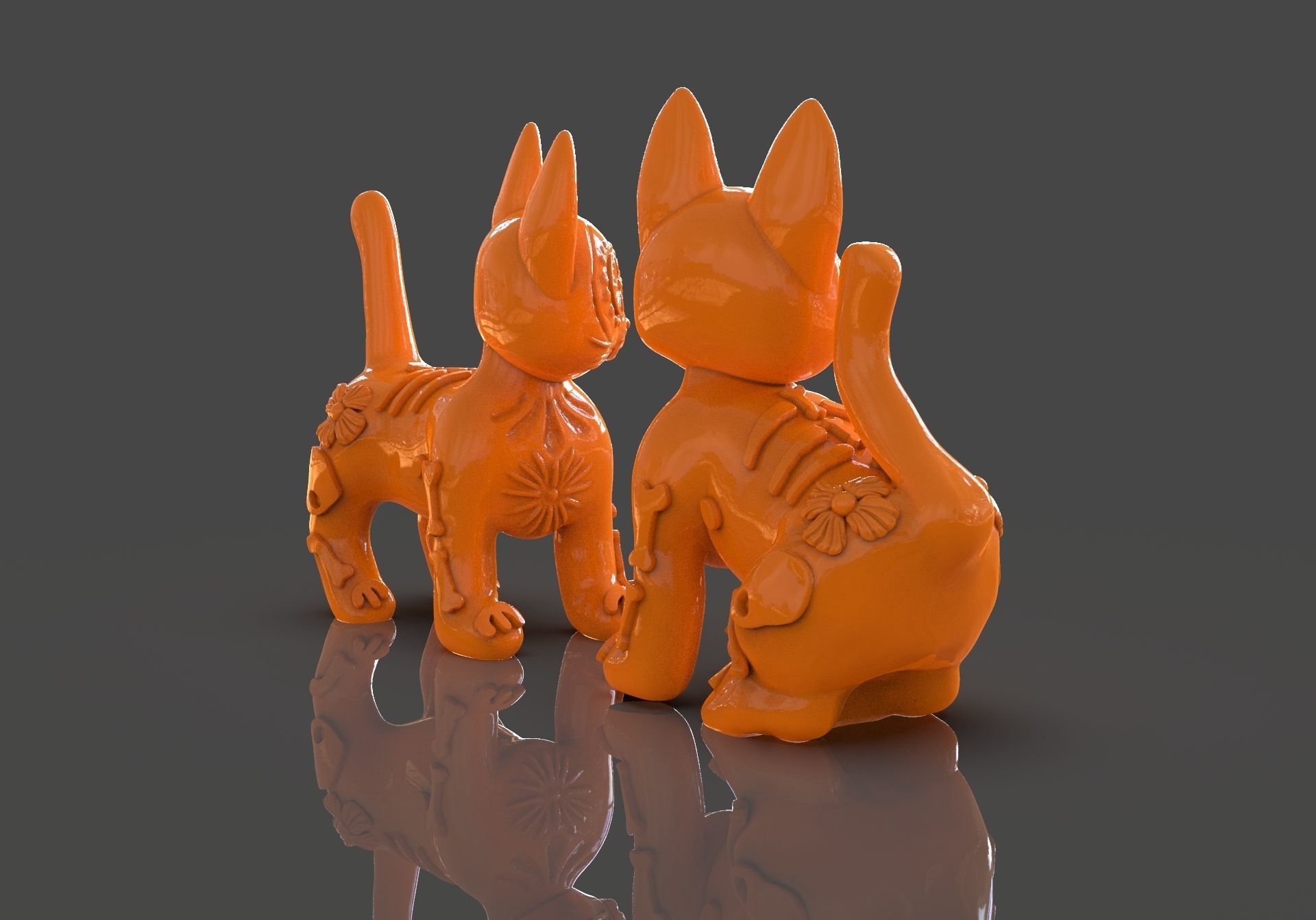 Day of the Dead Cats 3D print model_4