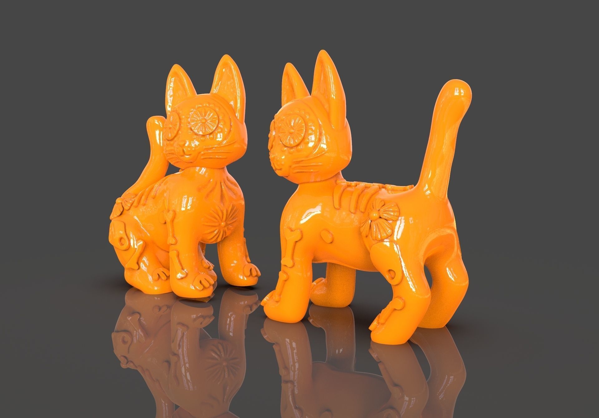 Day of the Dead Cats 3D print model_1