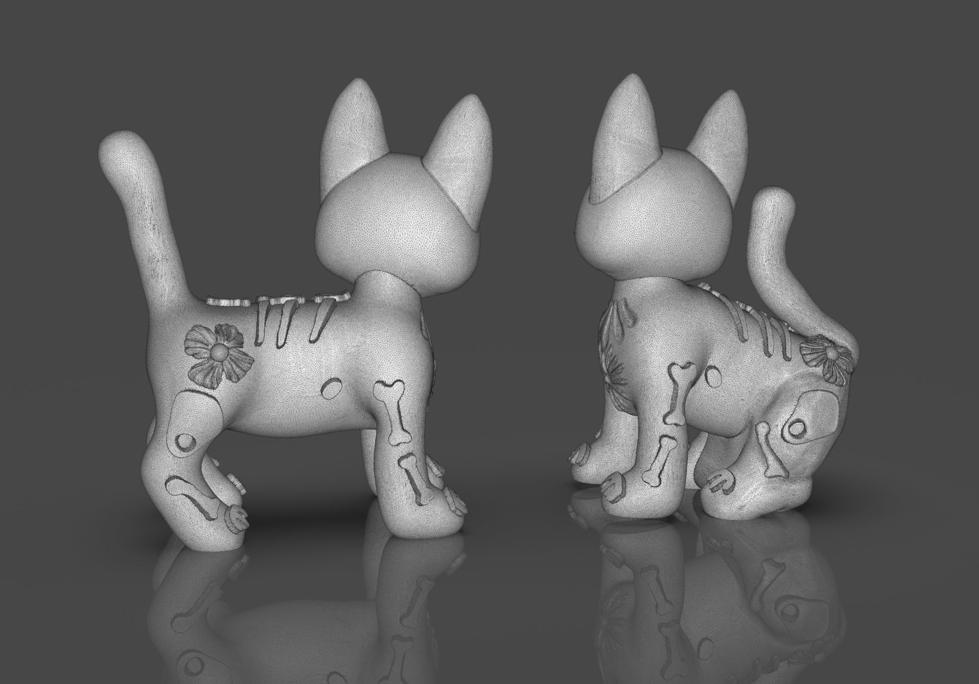 Day of the Dead Cats 3D print model_33