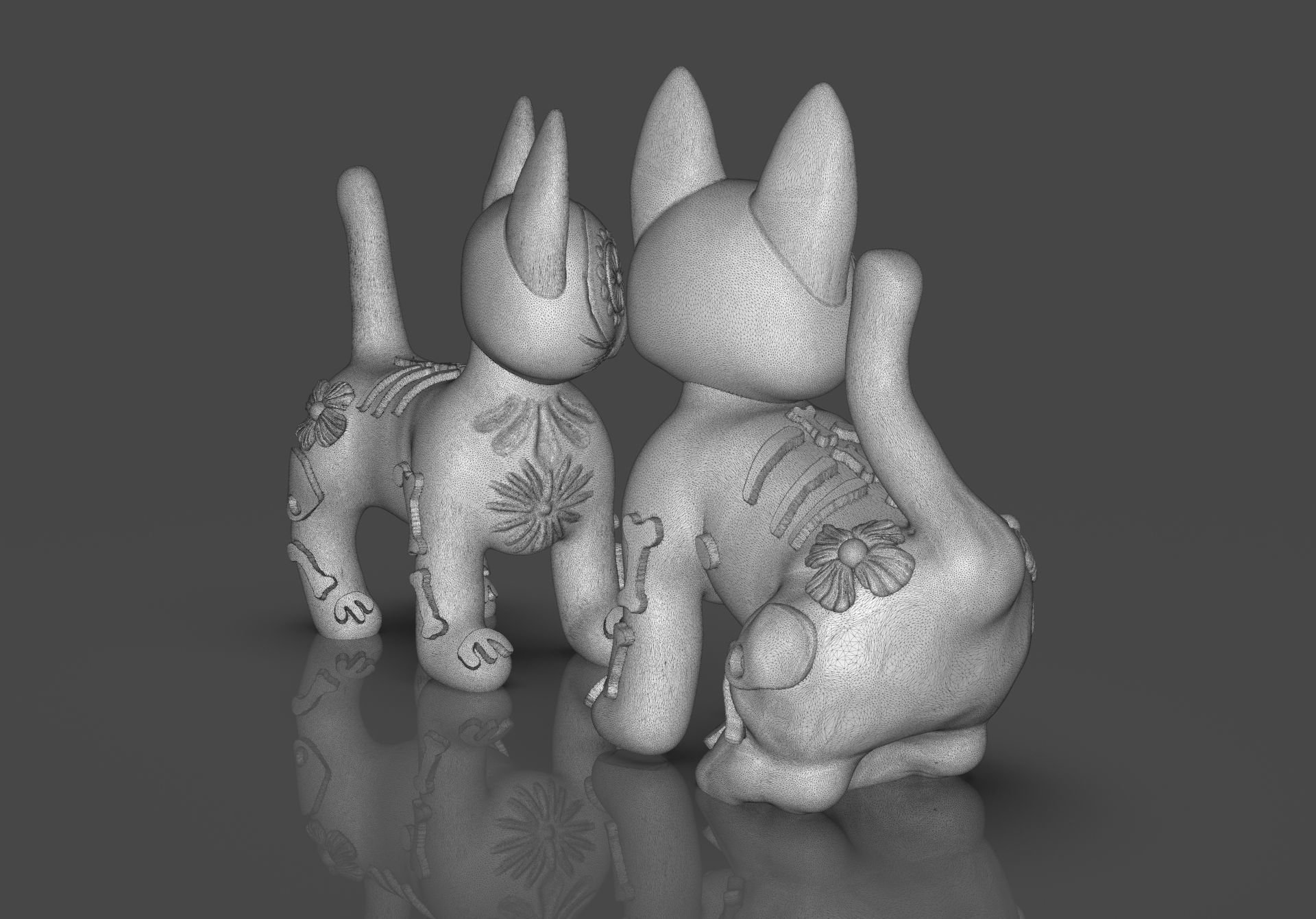 Day of the Dead Cats 3D print model_36