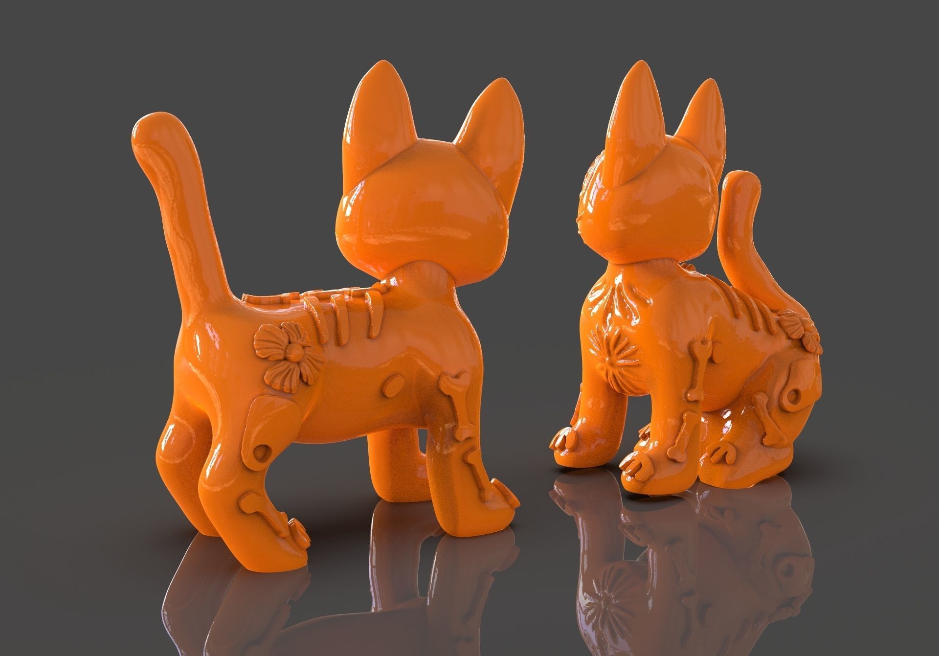Day of the Dead Cats 3D print model_5