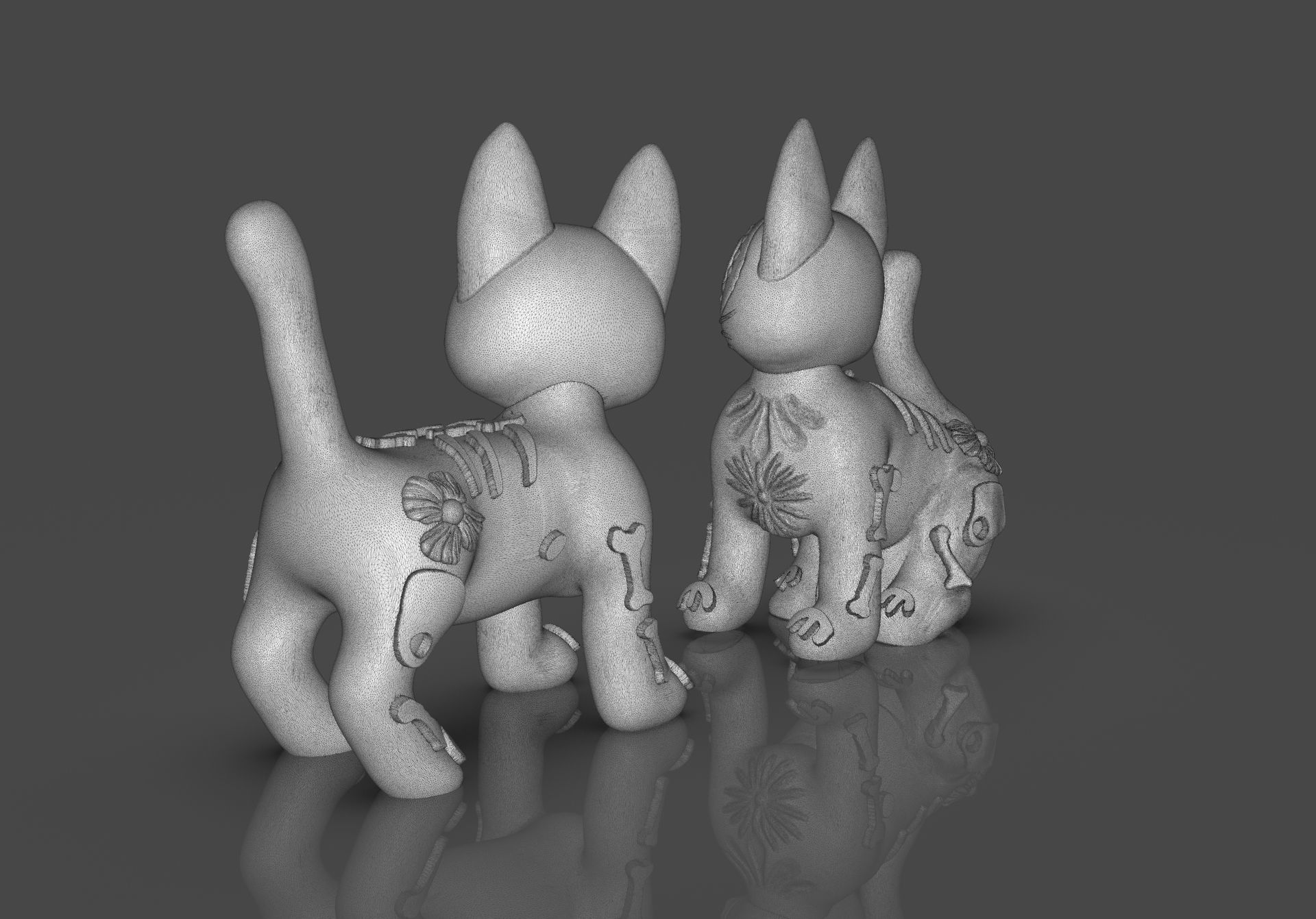 Day of the Dead Cats 3D print model_8