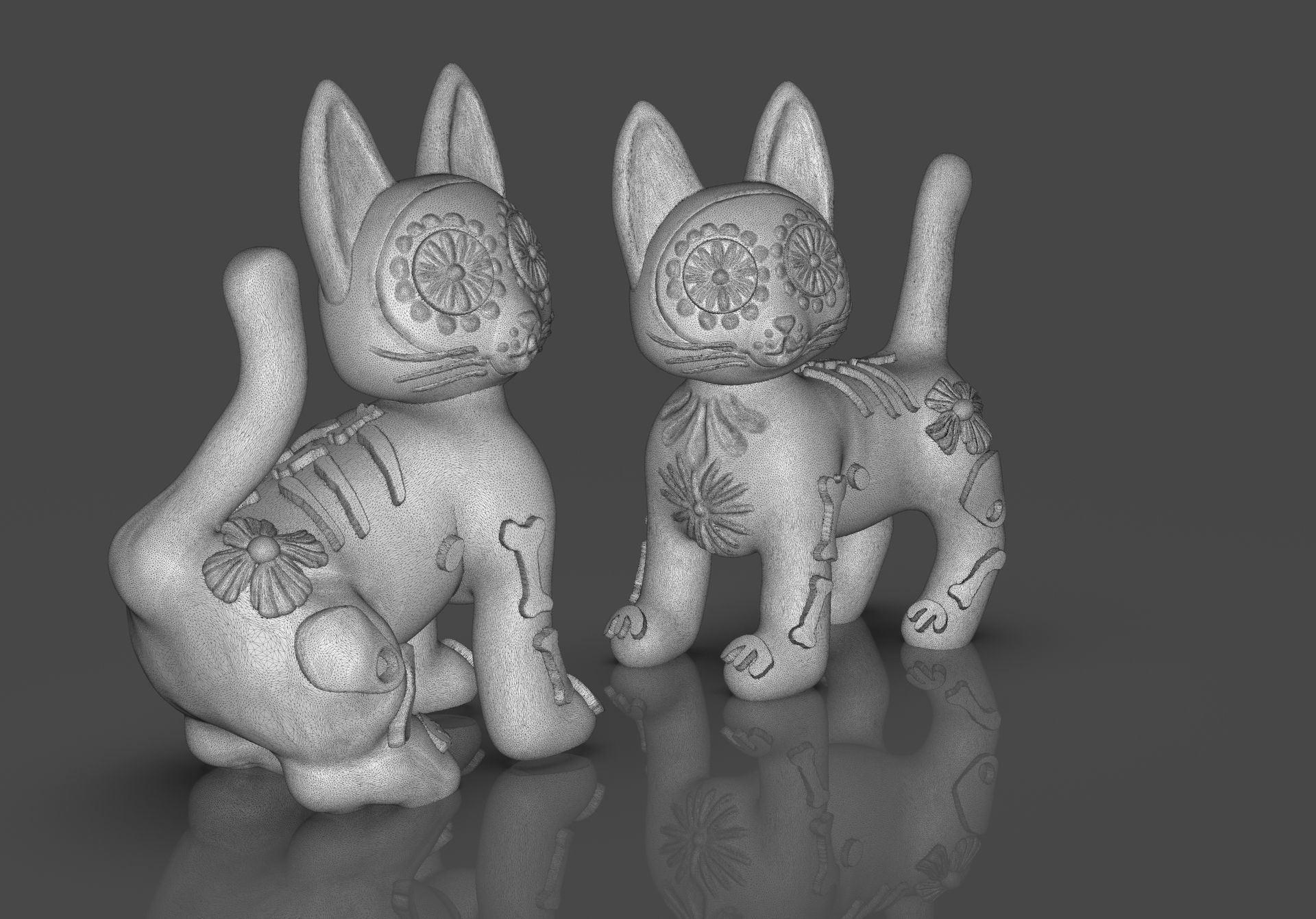 Day of the Dead Cats 3D print model_39