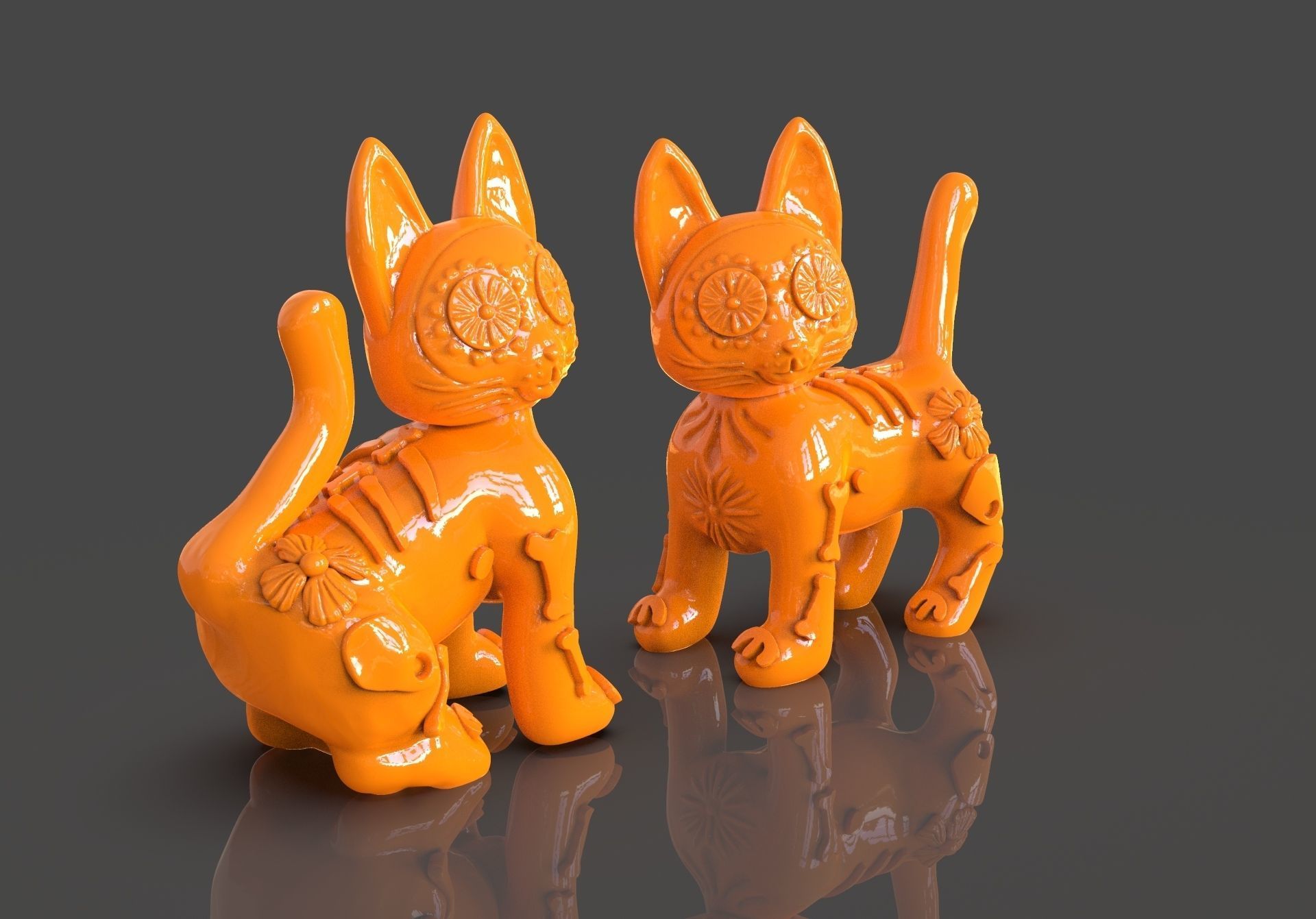 Day of the Dead Cats 3D print model_2