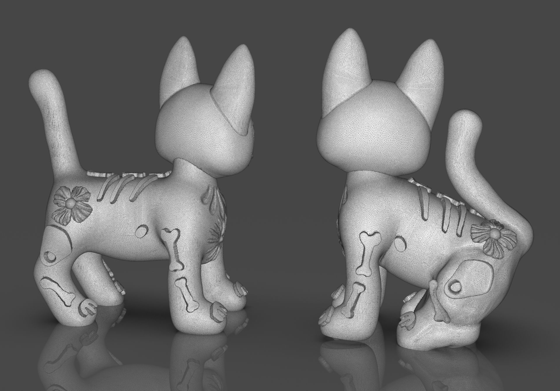 Day of the Dead Cats 3D print model_35