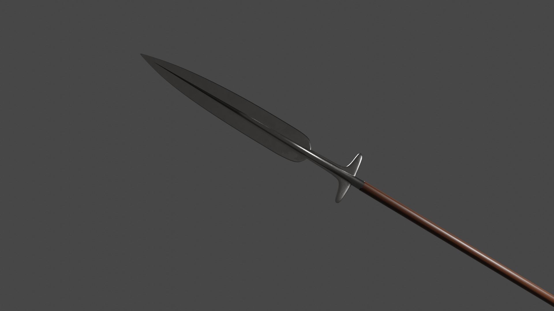 Medieval style long boar spear Free low-poly 3D model_1