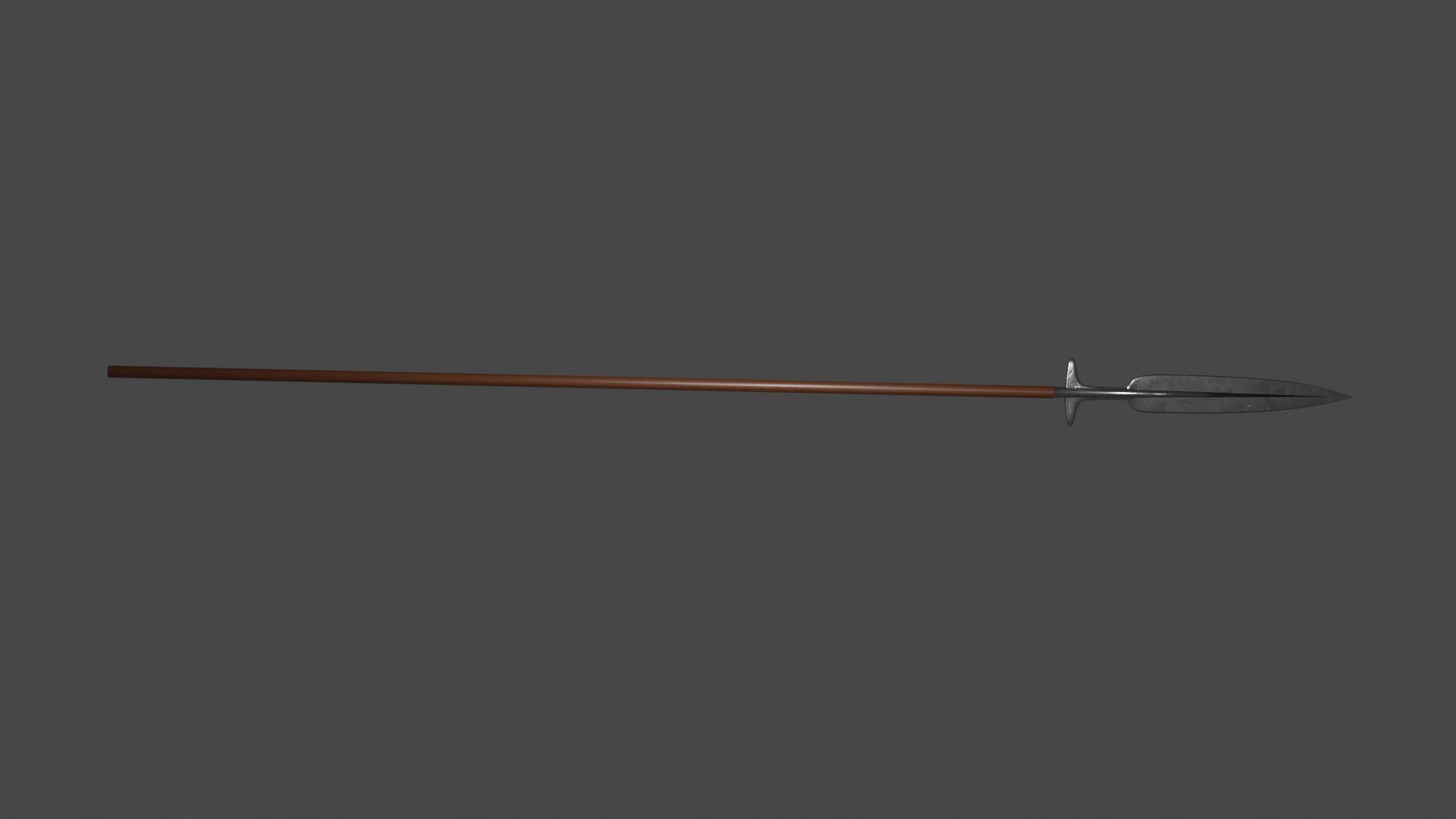Medieval style long boar spear Free low-poly 3D model_3