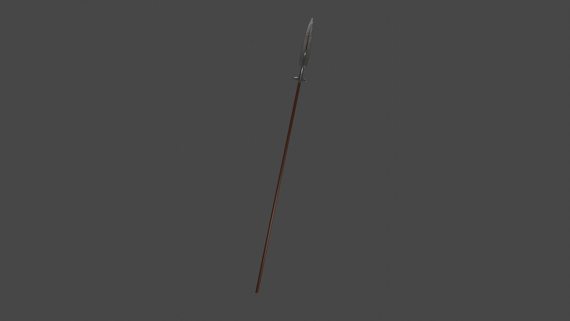 Medieval style long boar spear Free low-poly 3D model_2