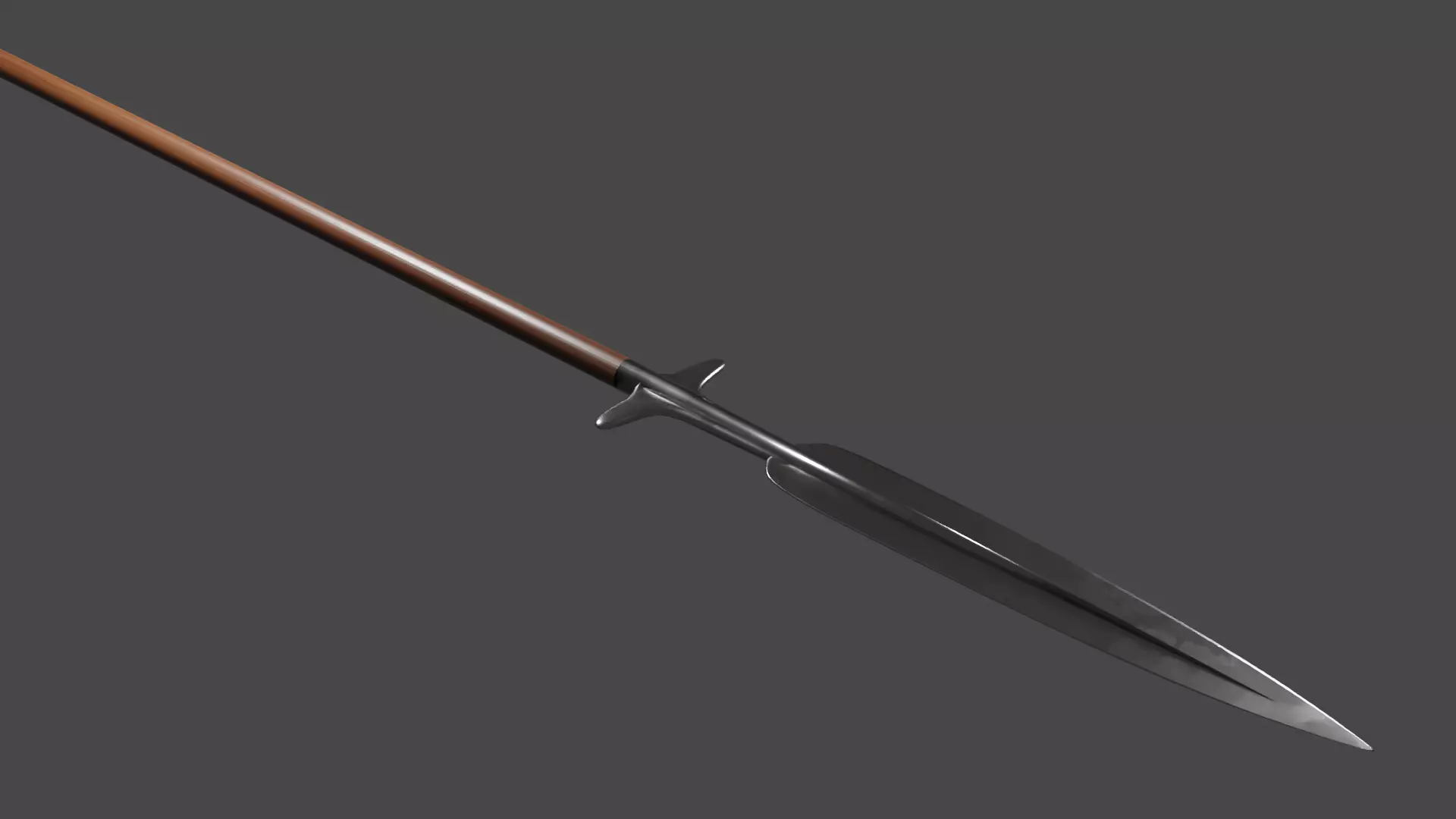 Medieval style long boar spear Free low-poly 3D model_0