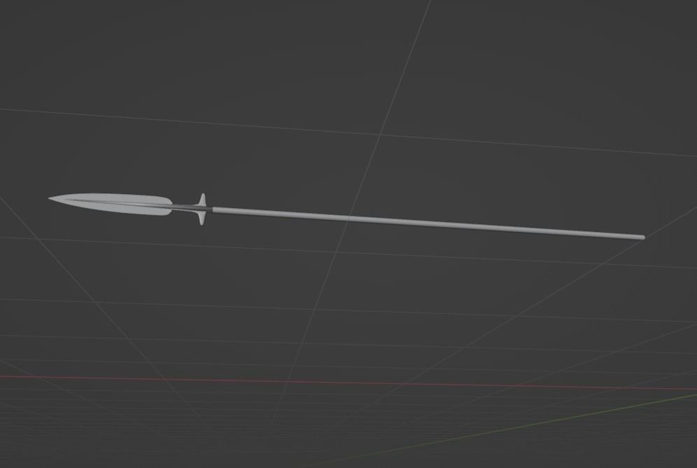 Medieval style long boar spear Free low-poly 3D model_5