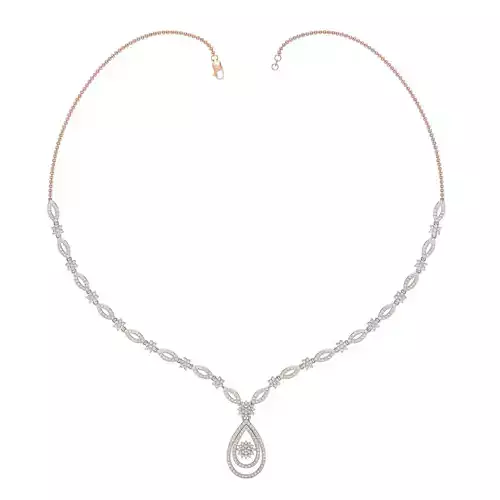 Women necklace-earrings set 3dm stl render detail