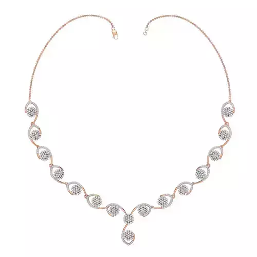 Women necklace-earrings set 3dm stl render detail