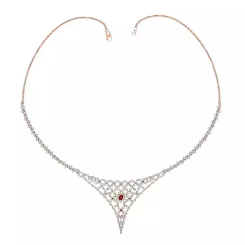 Women necklace-earrings set 3dm stl render detail