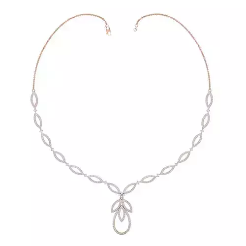 Women necklace-earrings set 3dm stl render detail