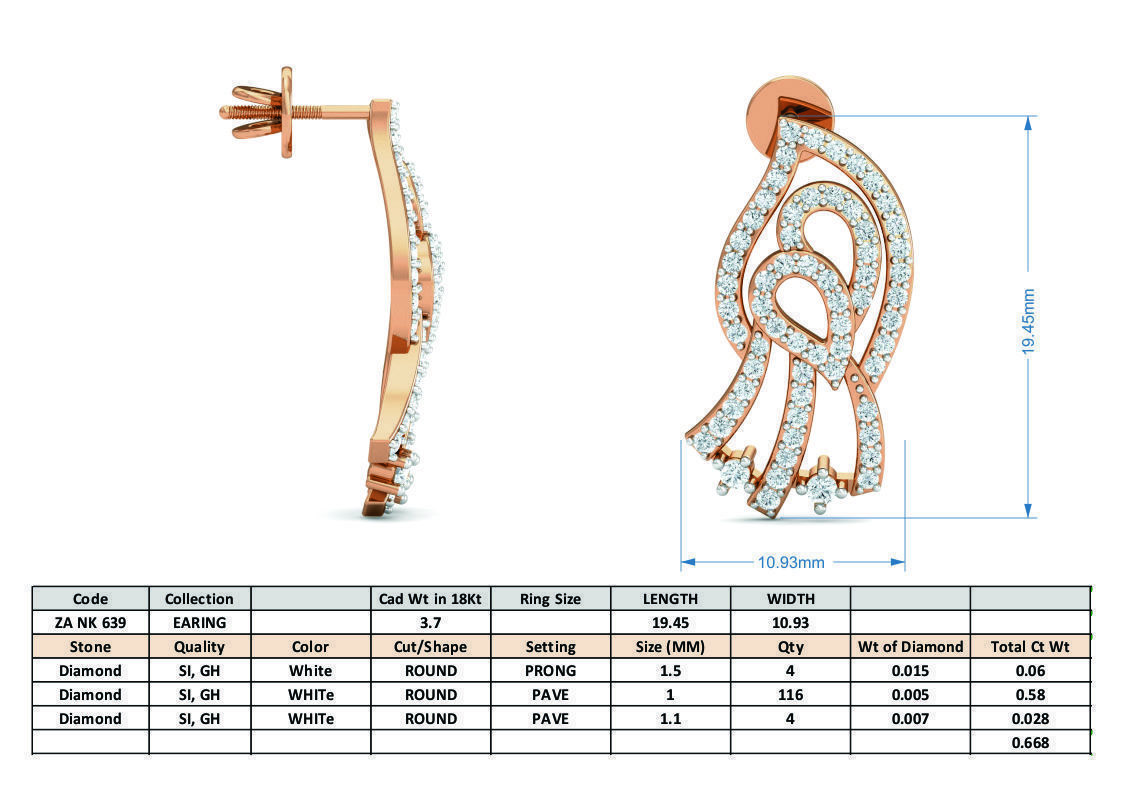 Women necklace-earrings set 3dm stl render detail 3D print model_5