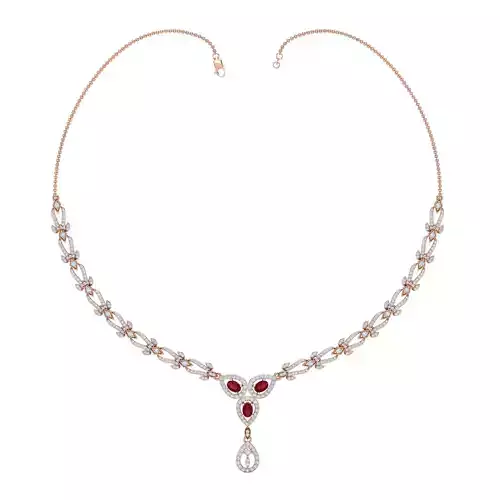 Women necklace-earrings set 3dm stl render detail