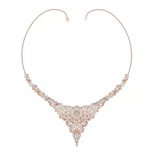 Women necklace-earrings set 3dm stl render detail