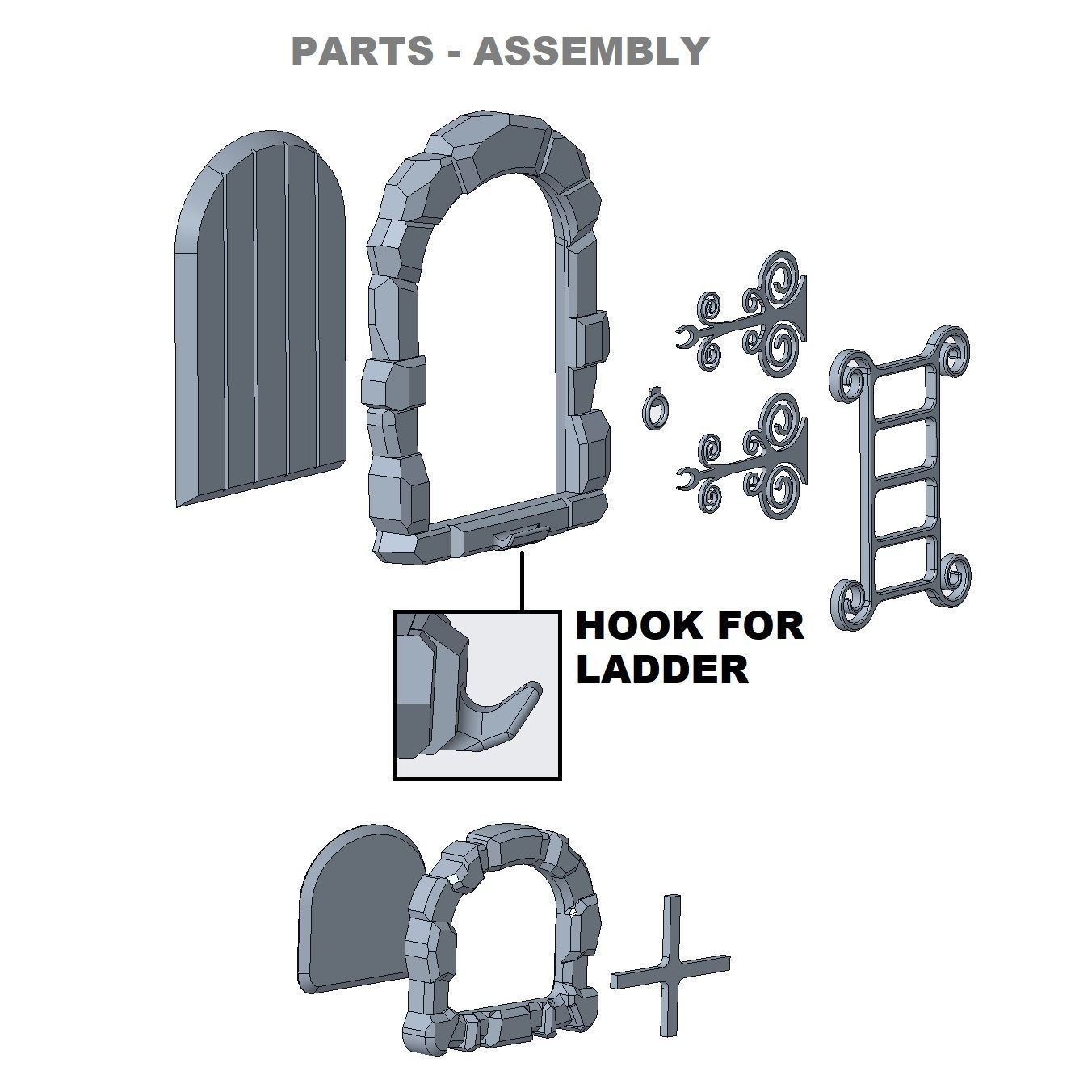 Pixie christmas door 3D print model_4
