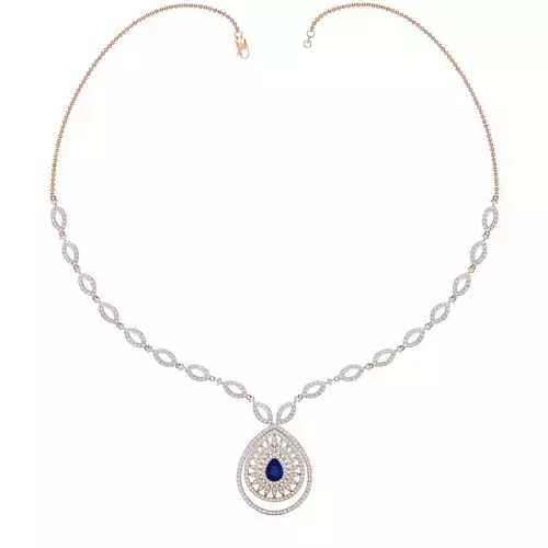 Women necklace-earrings set 3dm stl render detail