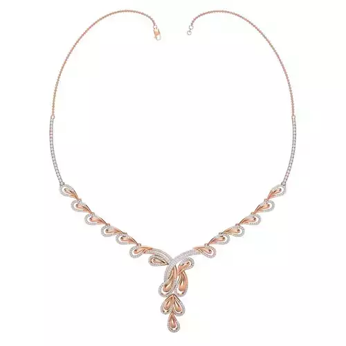 Women necklace-earrings set 3dm stl render detail