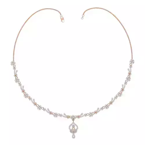 Women necklace-earrings set 3dm stl render detail