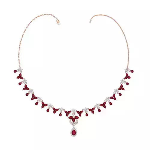 Women necklace-earrings set 3dm stl render detail