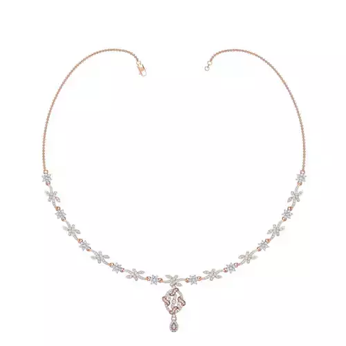 Women necklace-earrings set 3dm stl render detail