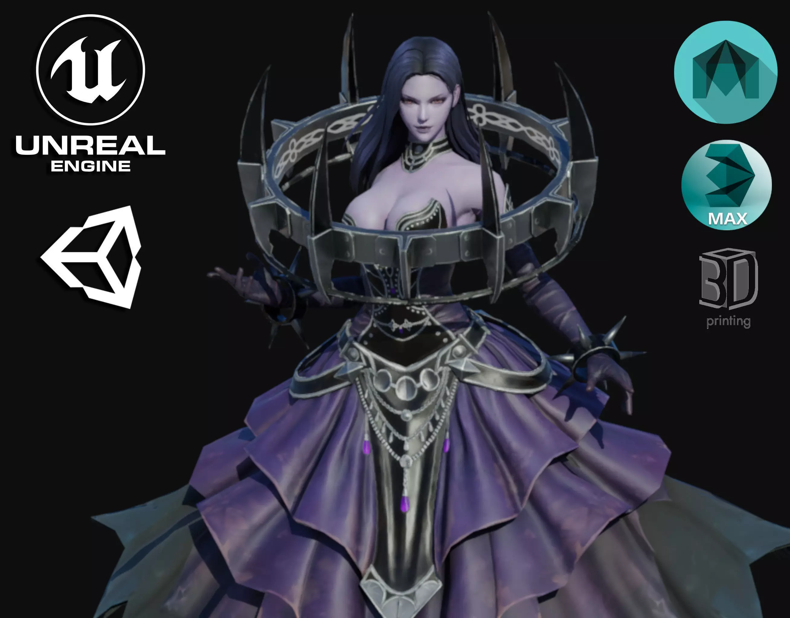 Elizabeth Female Low-poly 3D model_0