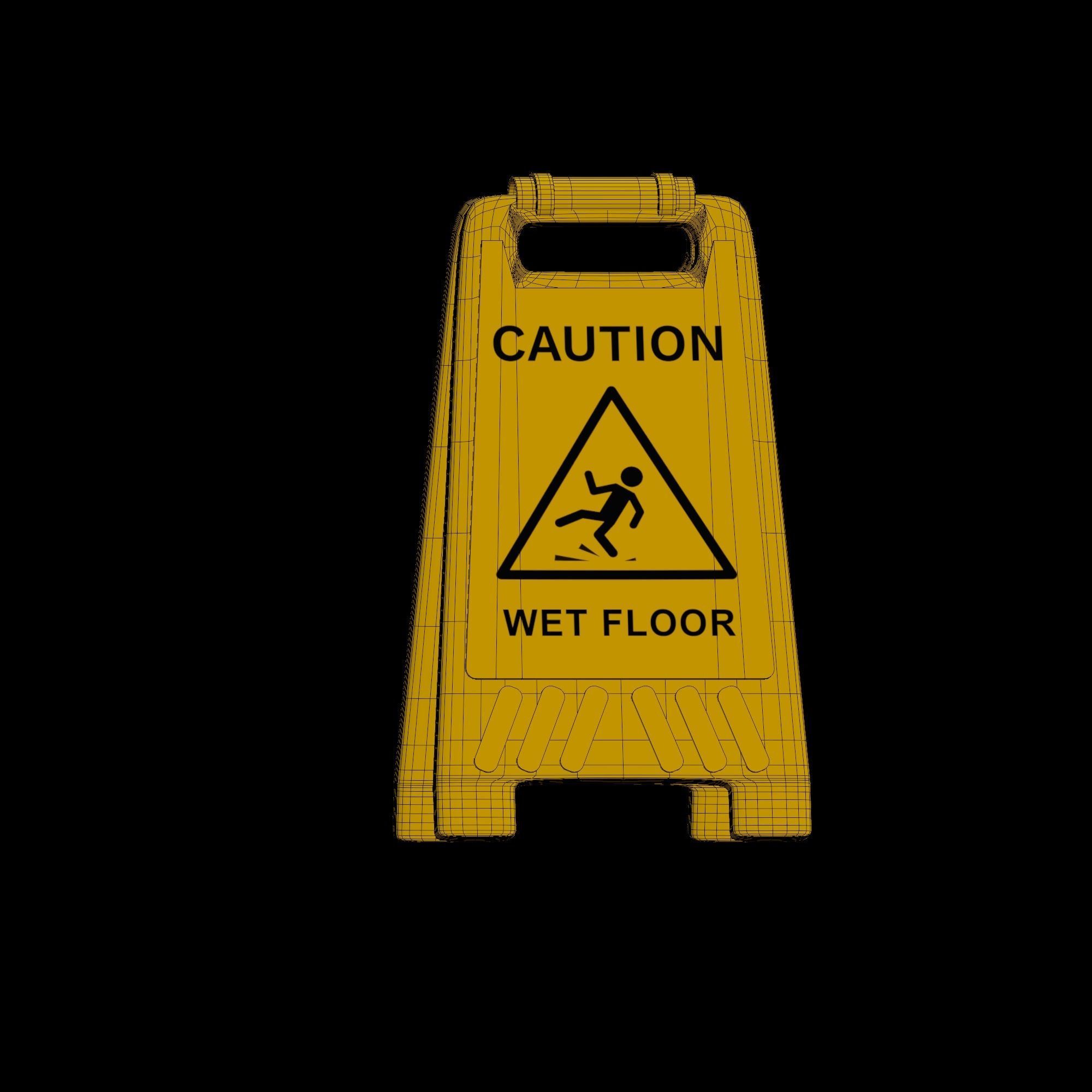 Slippery Sign - stylized icon Low-poly 3D model_11