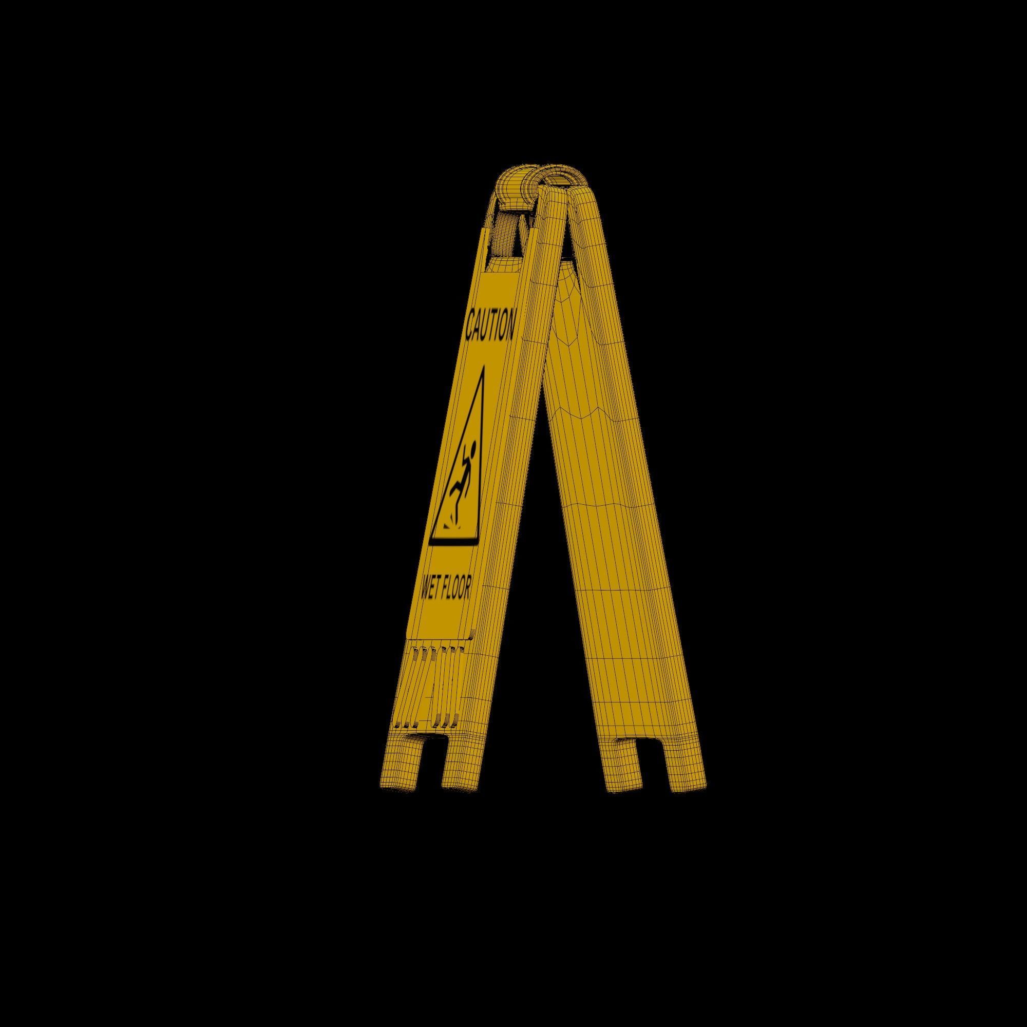 Slippery Sign - stylized icon Low-poly 3D model_8