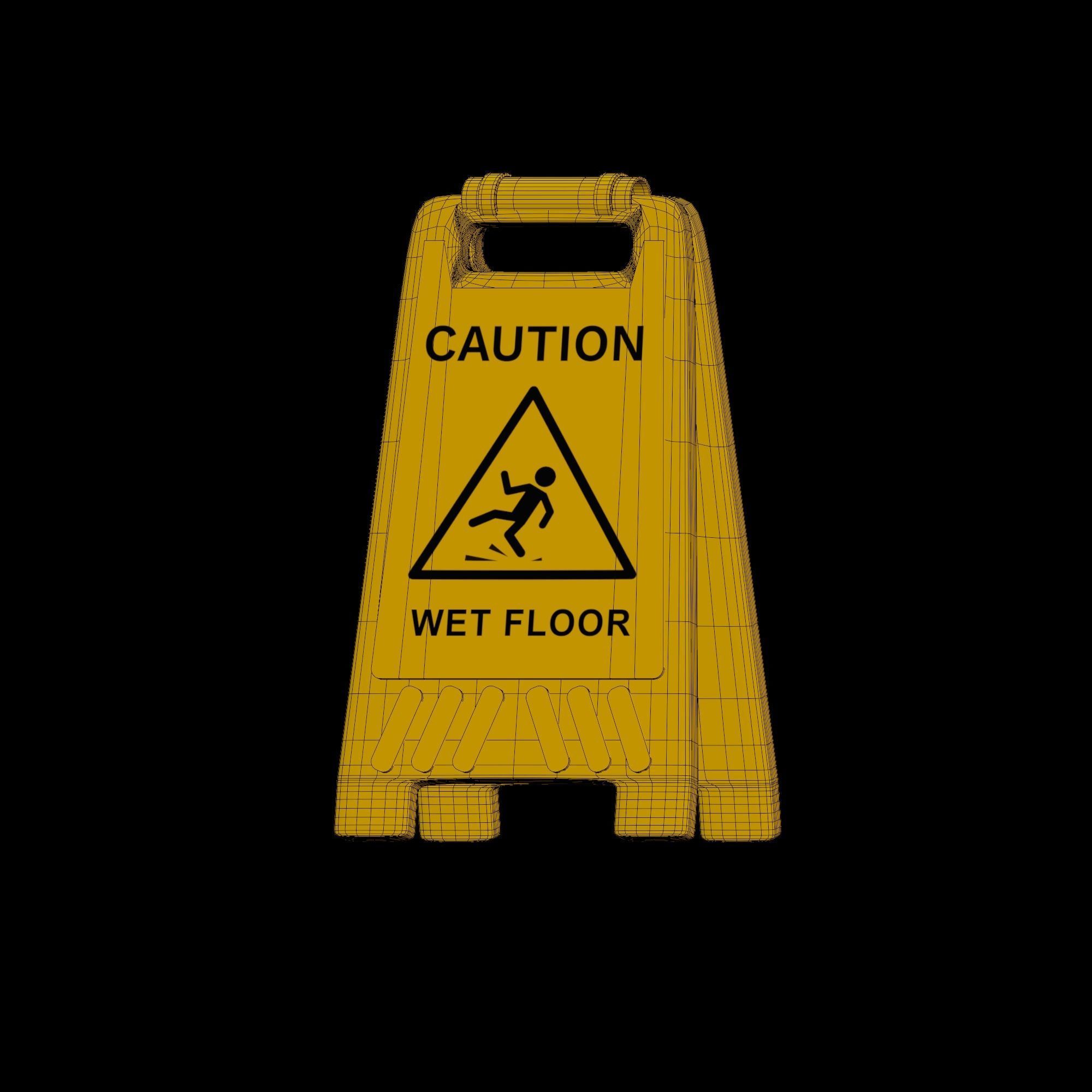 Slippery Sign - stylized icon Low-poly 3D model_13