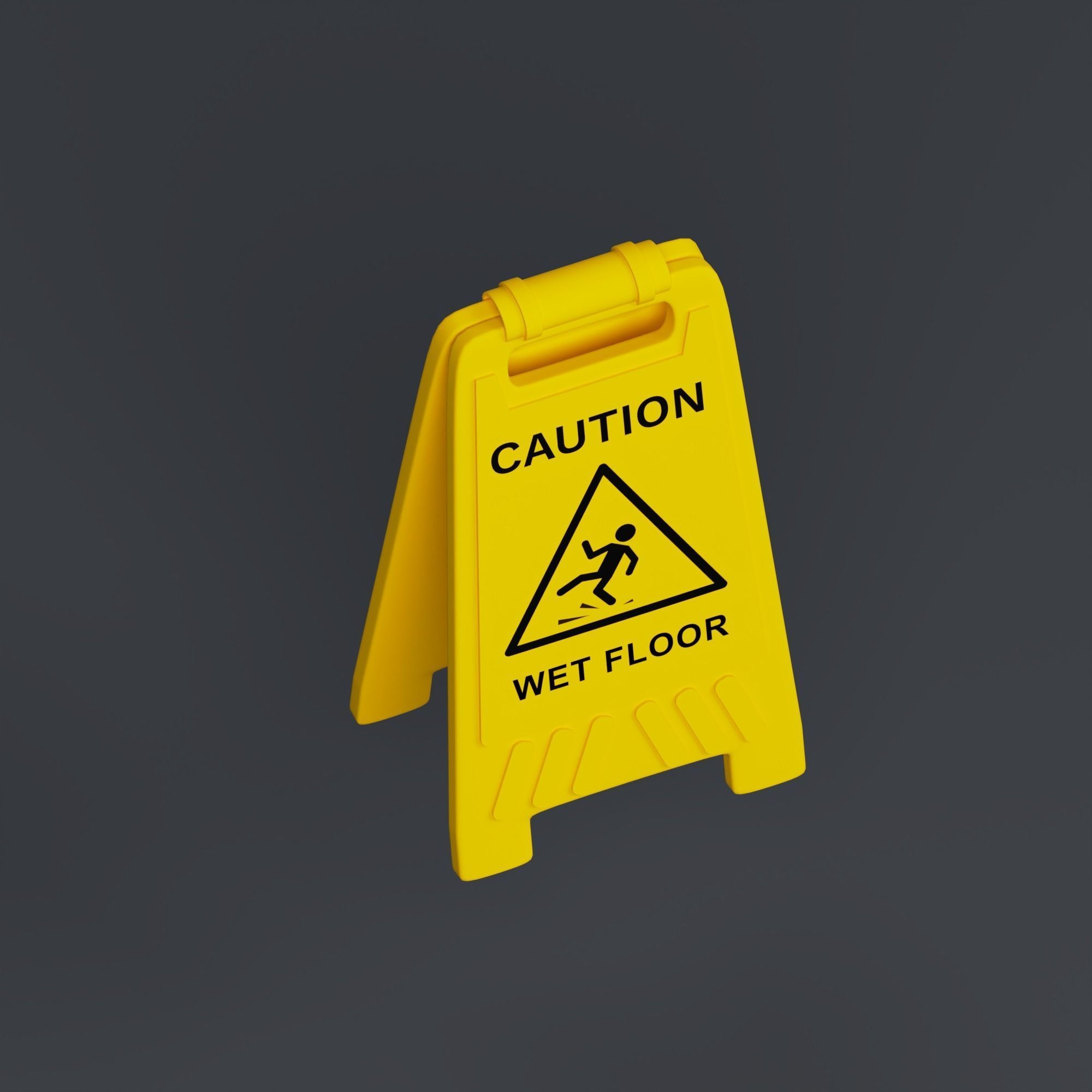 Slippery Sign - stylized icon Low-poly 3D model_3