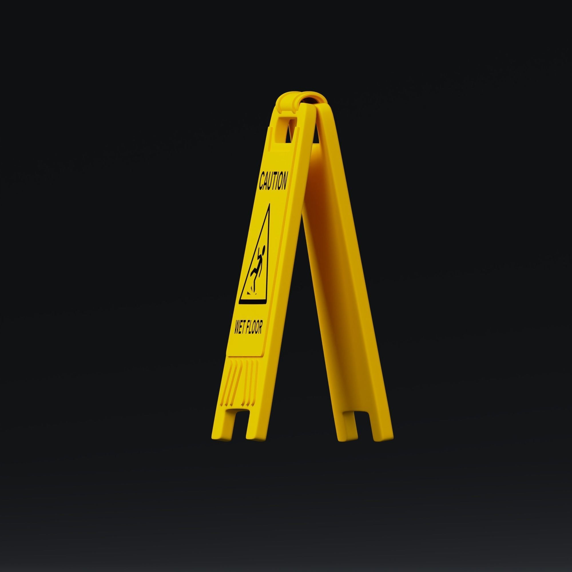 Slippery Sign - stylized icon Low-poly 3D model_6