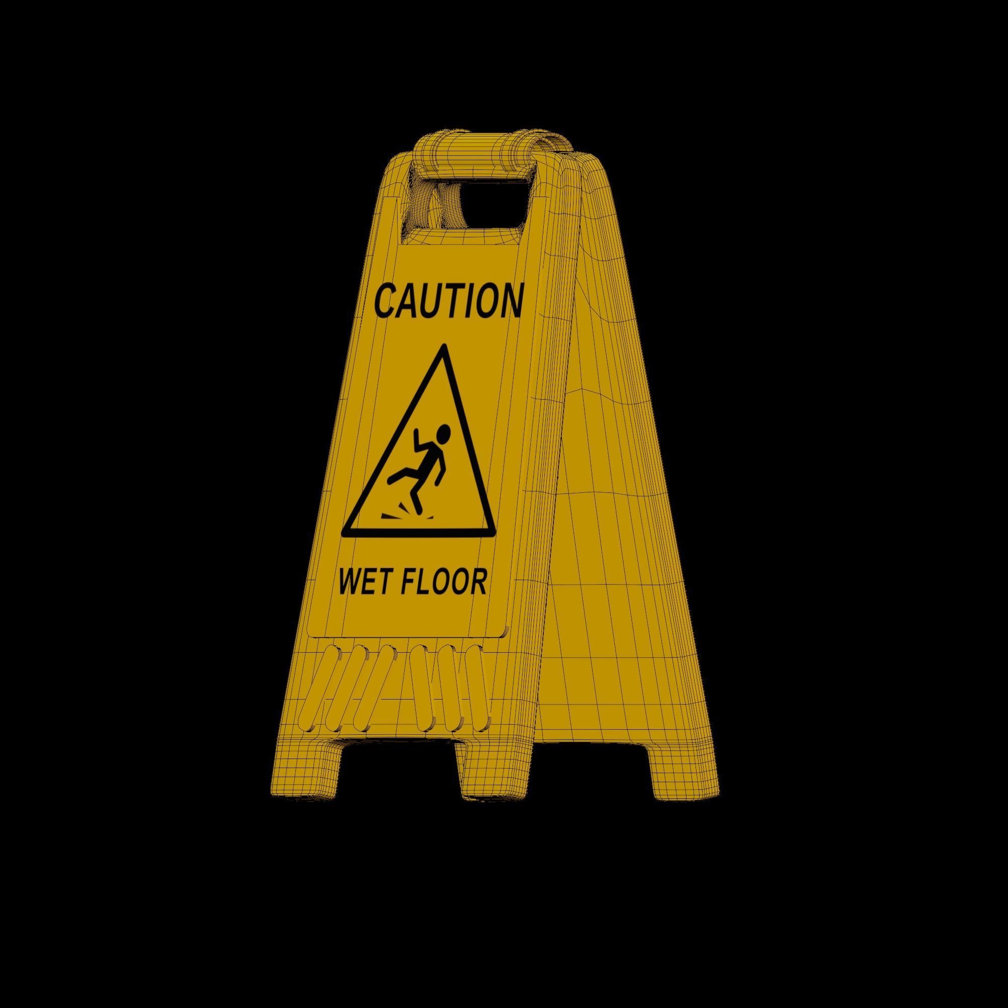 Slippery Sign - stylized icon Low-poly 3D model_12