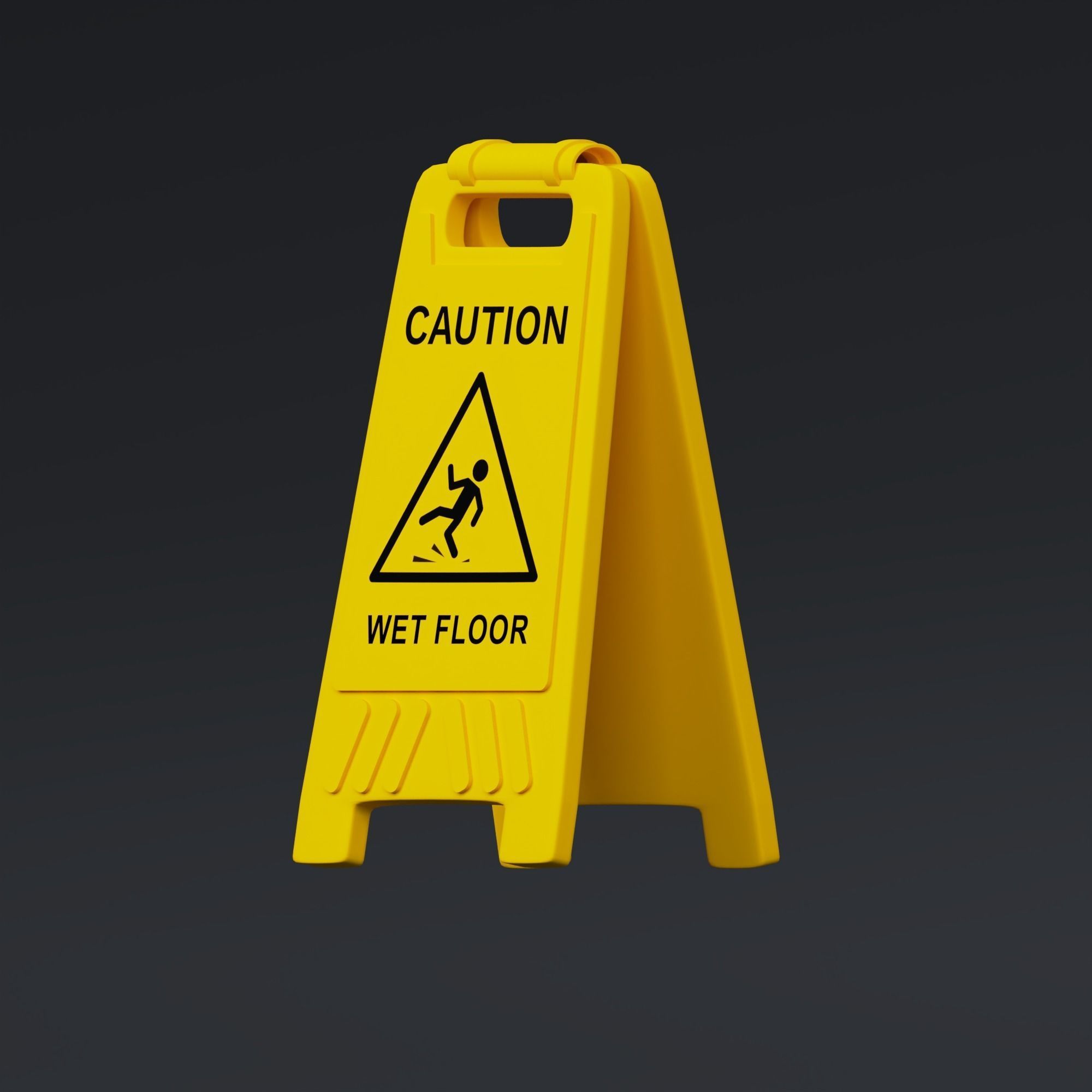 Slippery Sign - stylized icon Low-poly 3D model_1