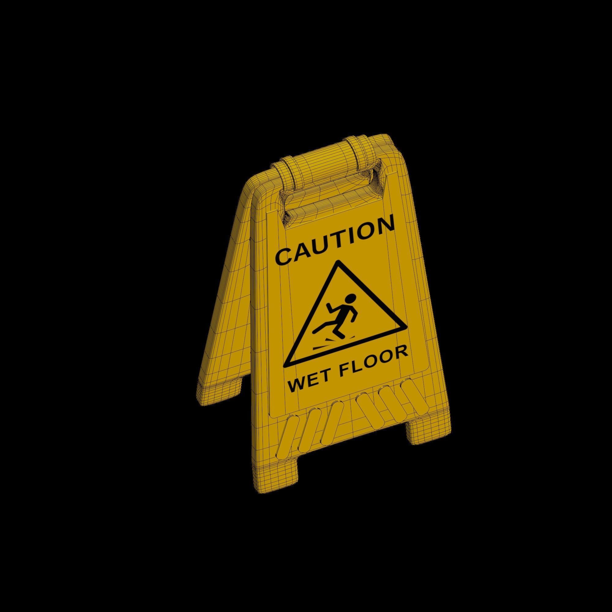 Slippery Sign - stylized icon Low-poly 3D model_10