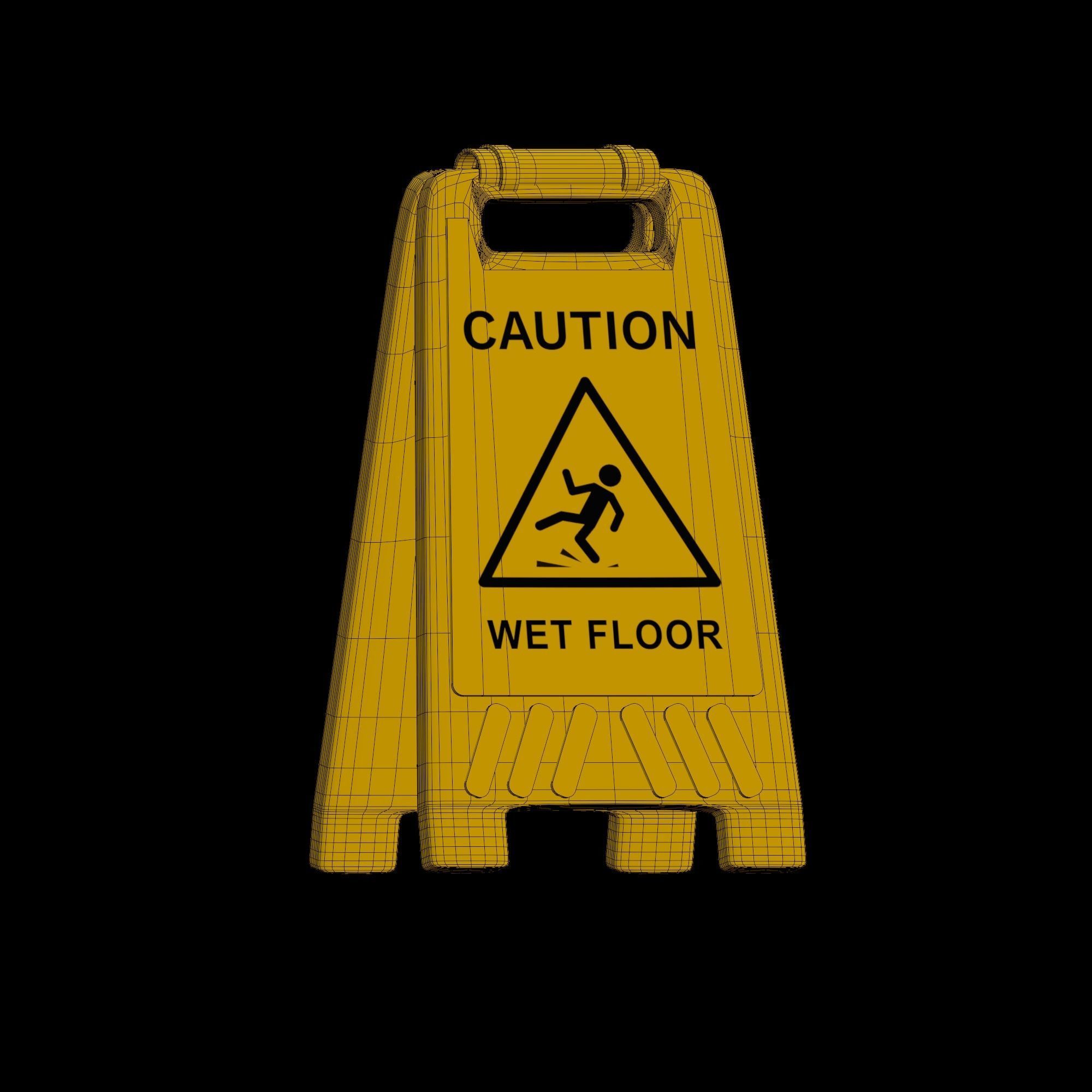 Slippery Sign - stylized icon Low-poly 3D model_7