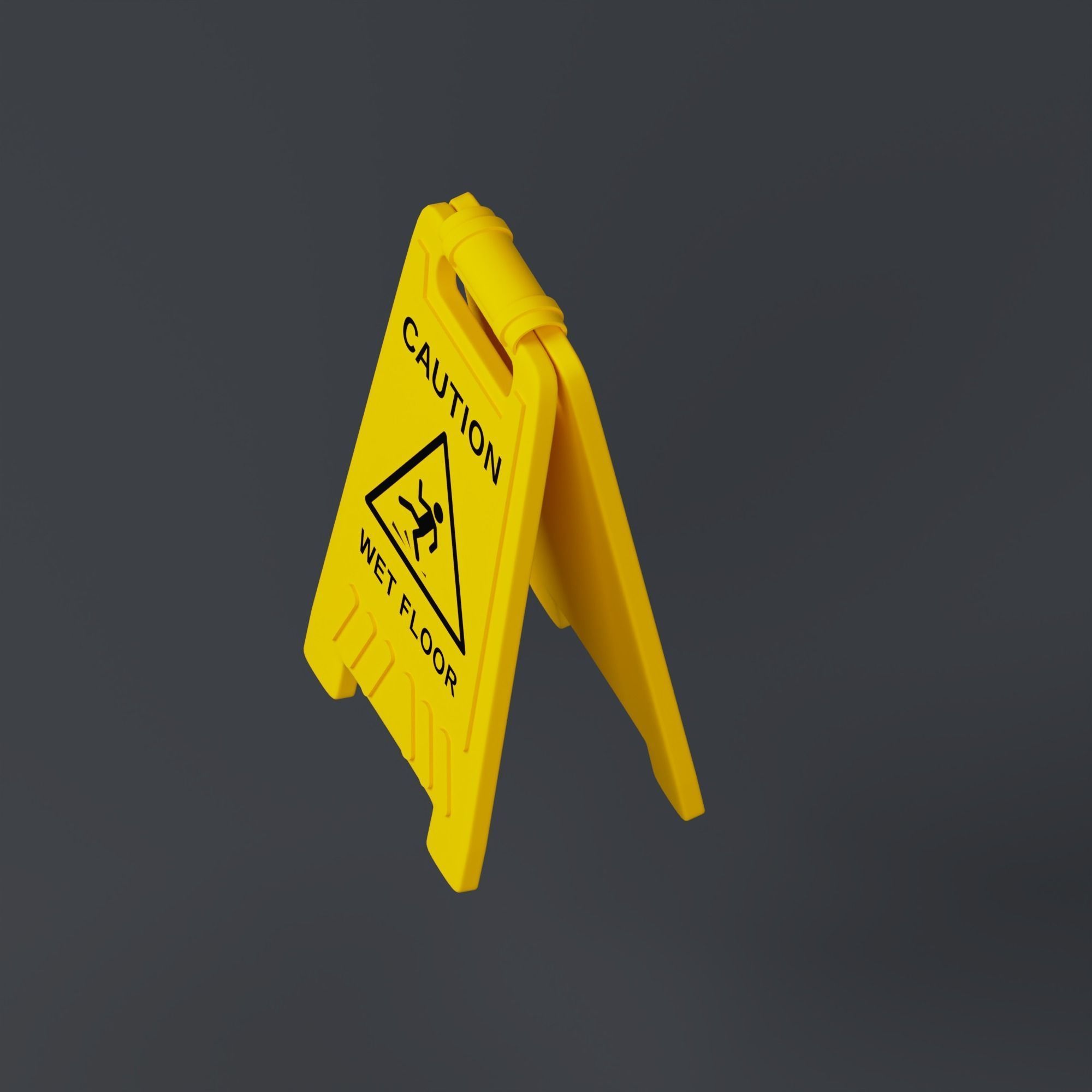 Slippery Sign - stylized icon Low-poly 3D model_4