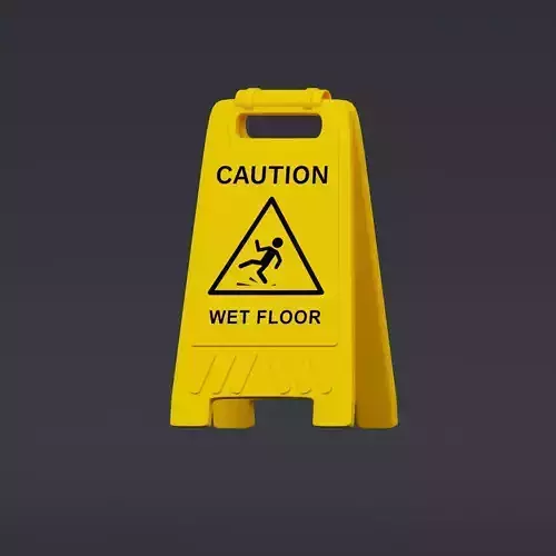 Slippery Sign - stylized icon Low-poly 3D model