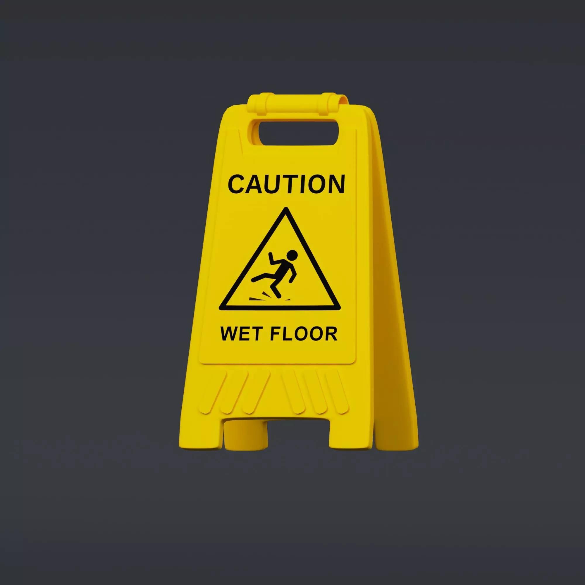Slippery Sign - stylized icon Low-poly 3D model_0
