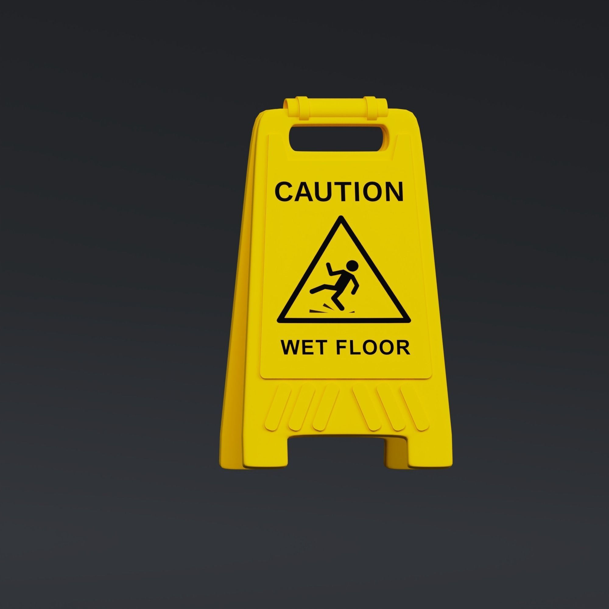 Slippery Sign - stylized icon Low-poly 3D model_2