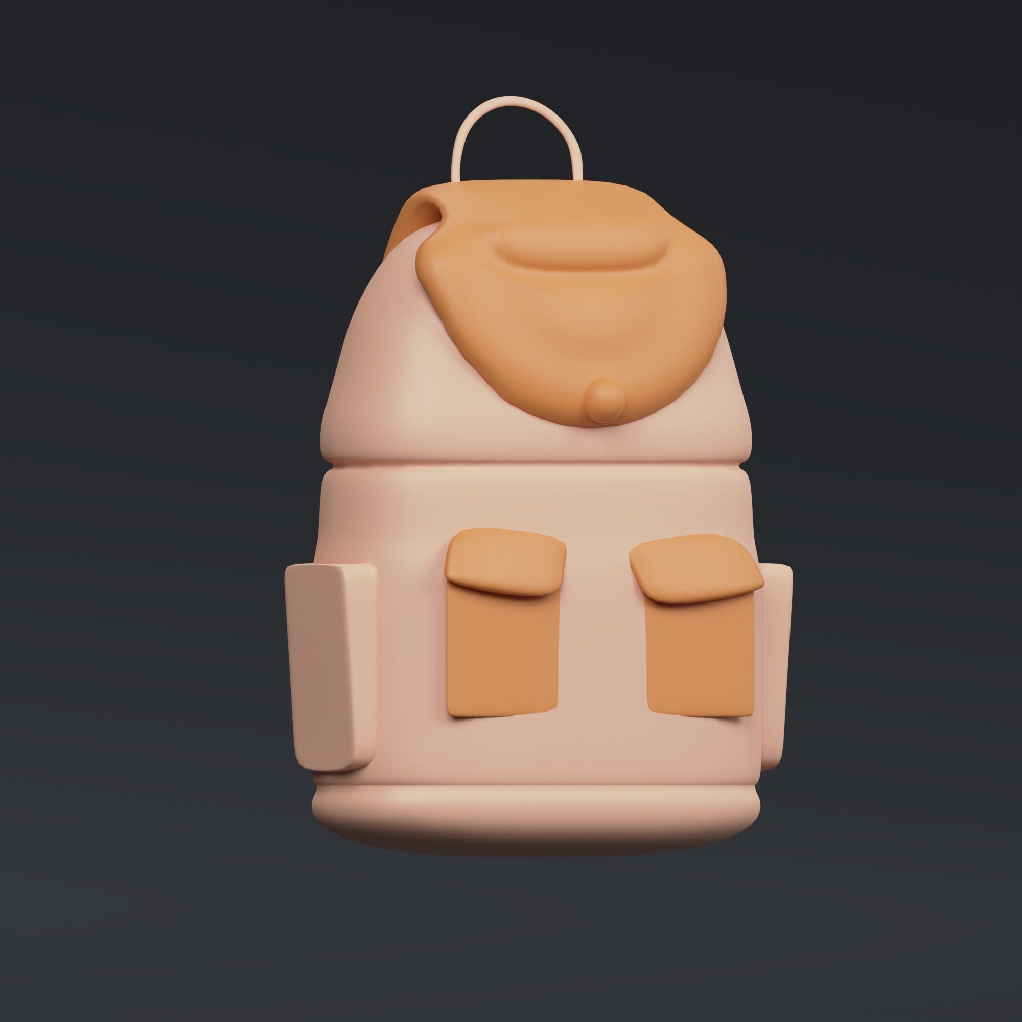 School Bag - stylized icon 3D model_2