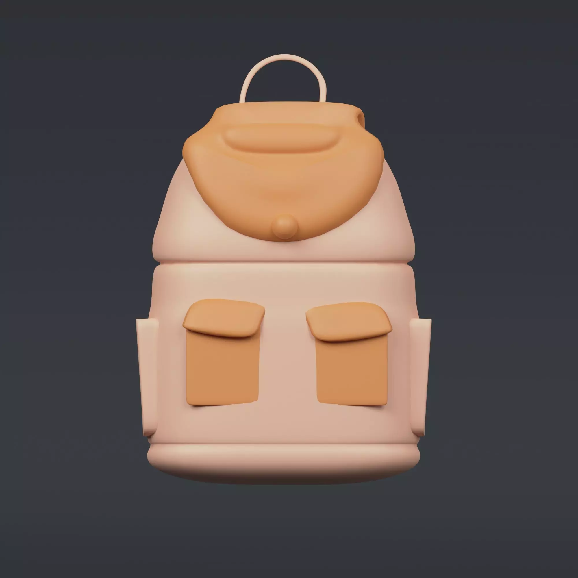School Bag - stylized icon 3D model_0