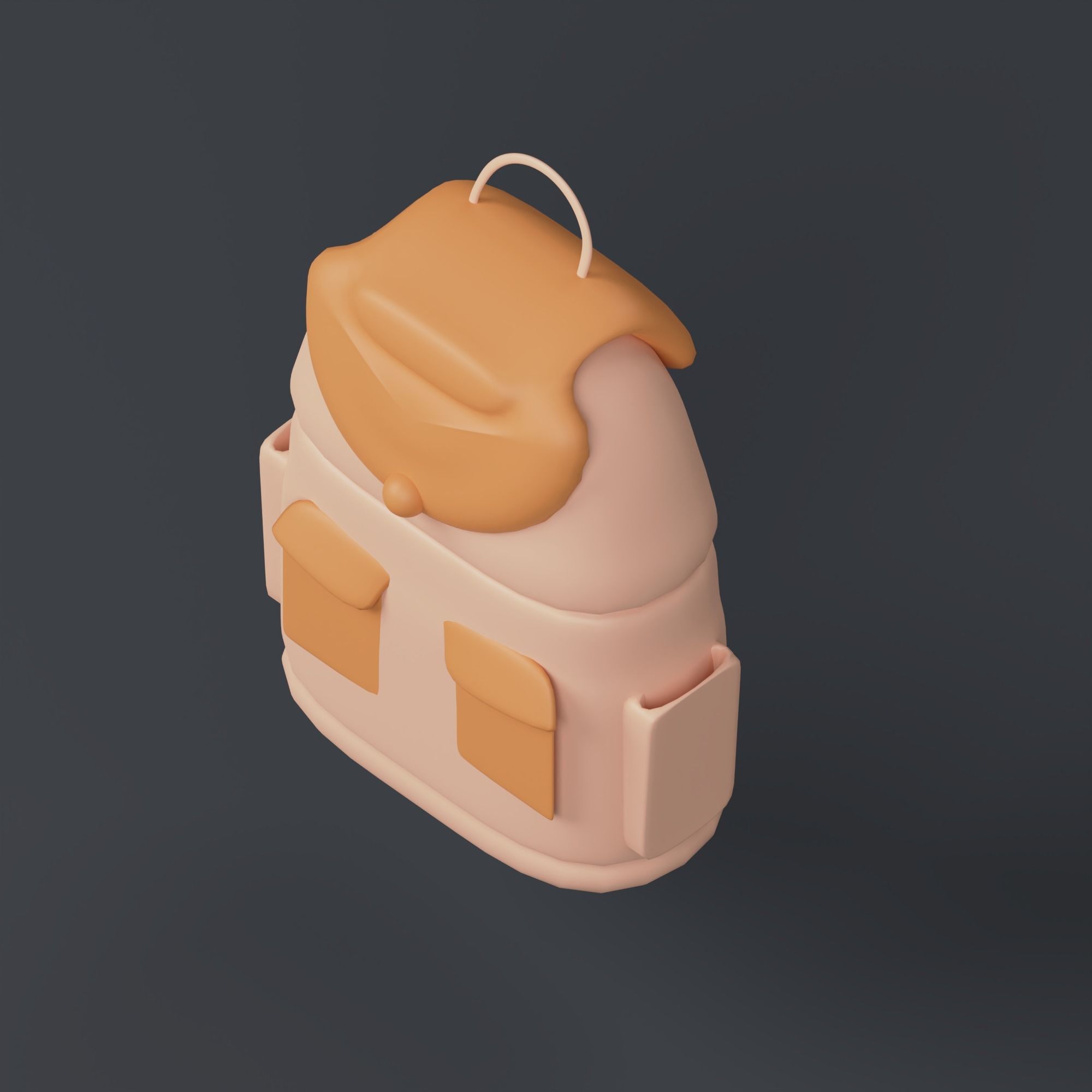 School Bag - stylized icon 3D model_4