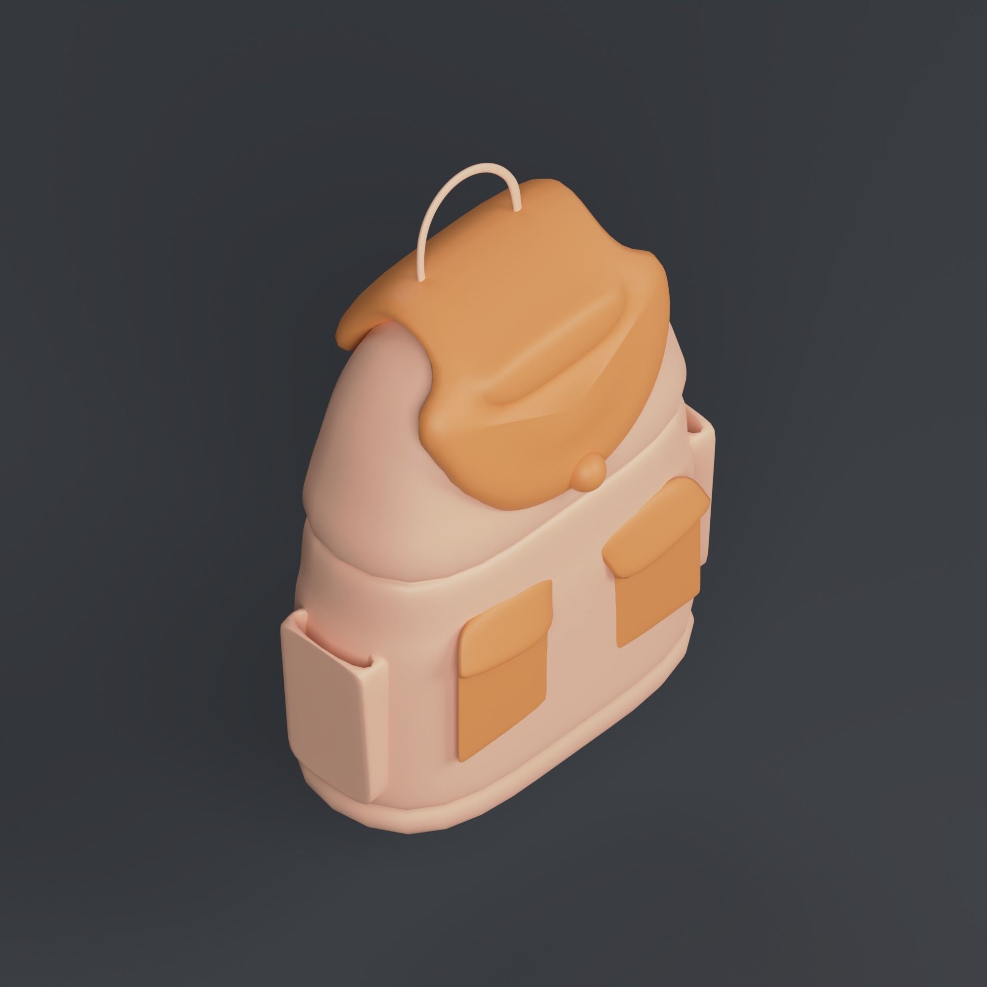 School Bag - stylized icon 3D model_3