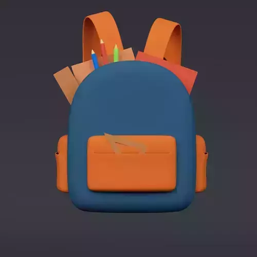 School Bag - stylized icon 3D model