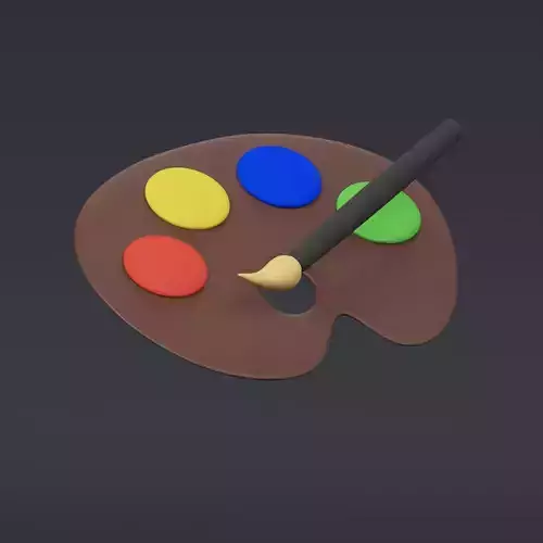Palette - stylized icon 3D model