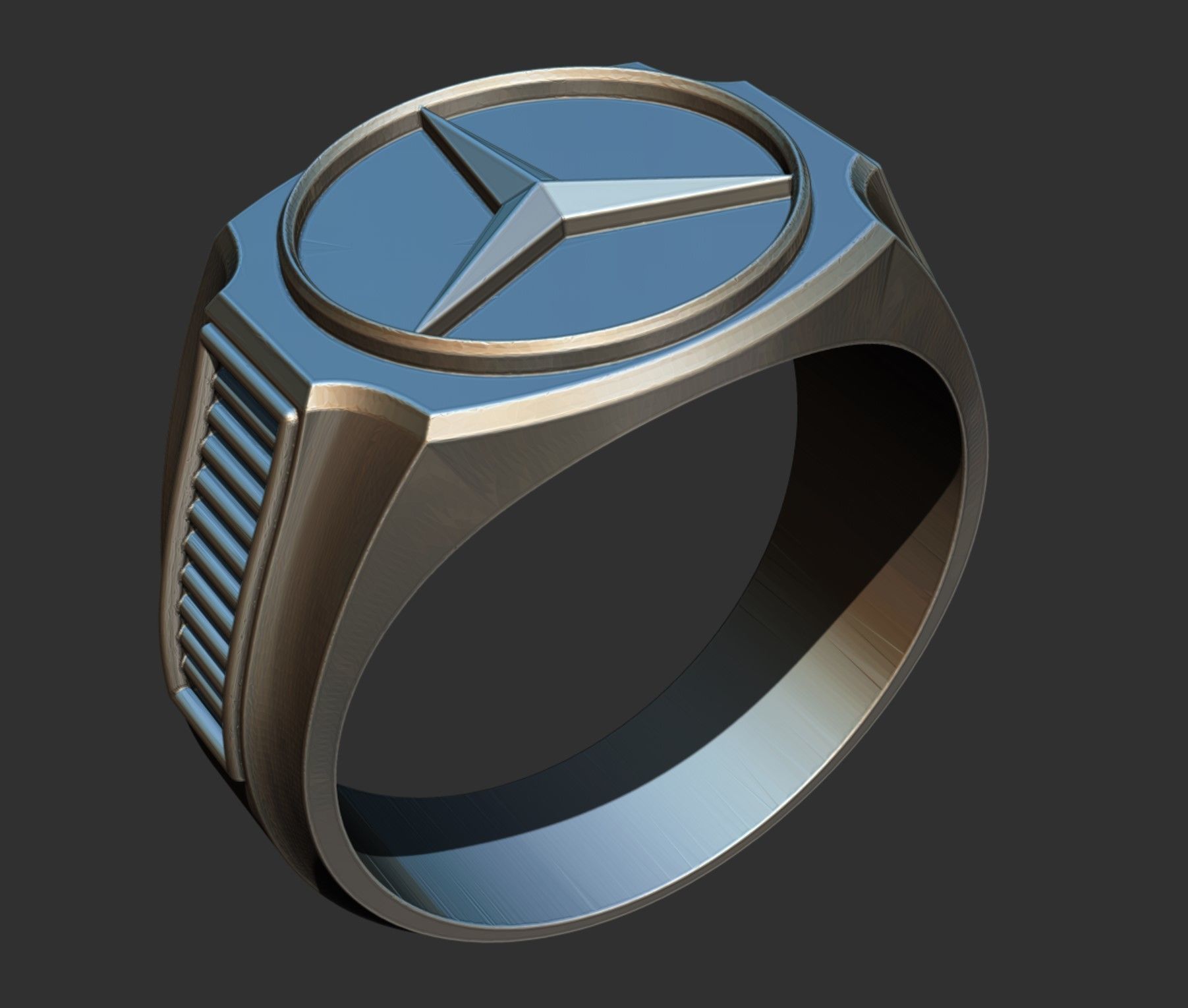 ring Mercedes 3D print model_3